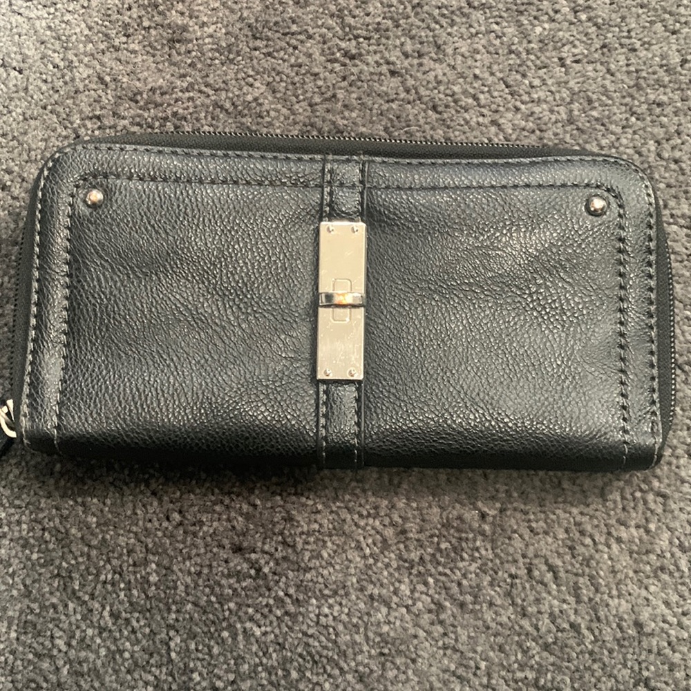 Black faux leather wallet